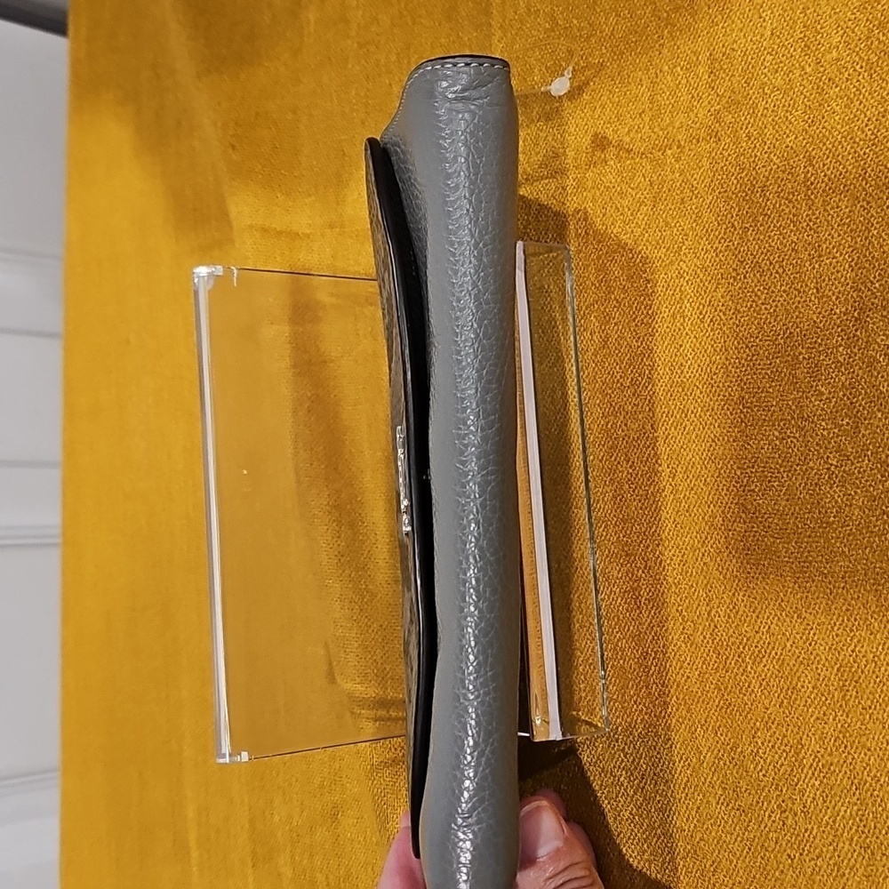 Coach Slim Envelope Wallet Python Leather Silver … - image 12